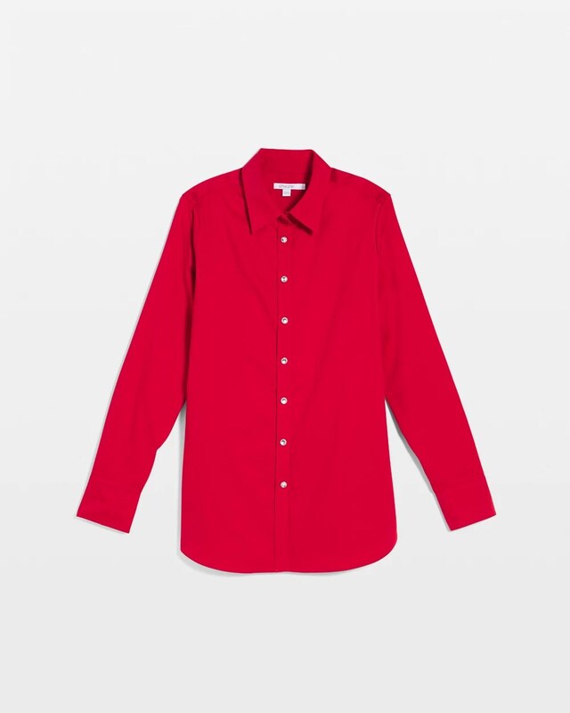 No Iron Rhinestone Button Shirt - image 5